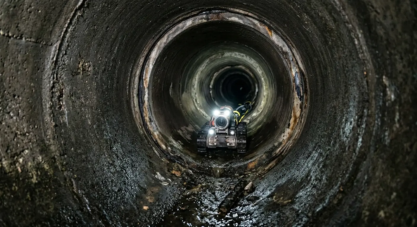 Robotic sewer camera inspecting pipe interior for Sewer Line Repair in Bryans Road
